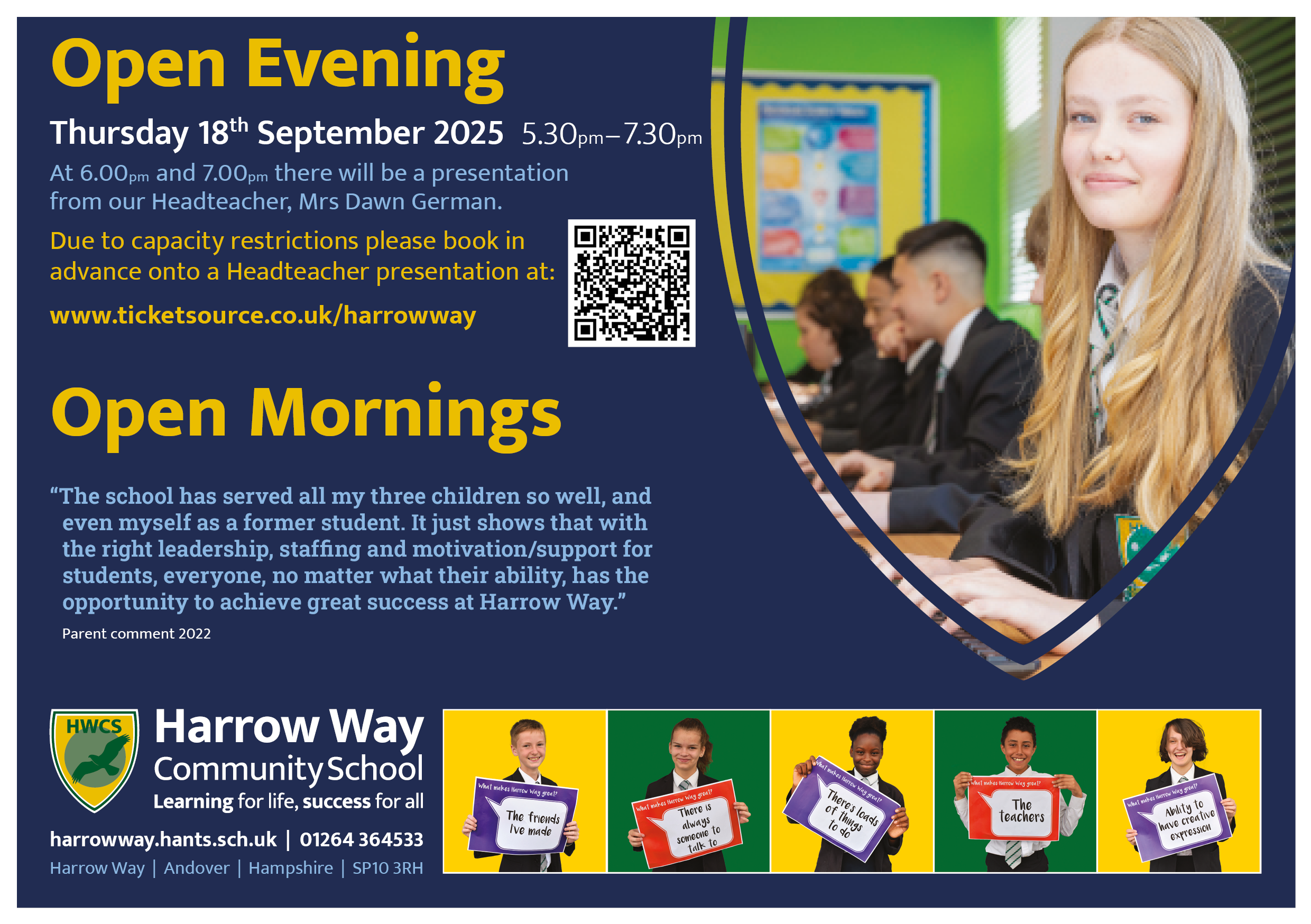 Harrow Way A5_Open_Evening Flyer_Sept25